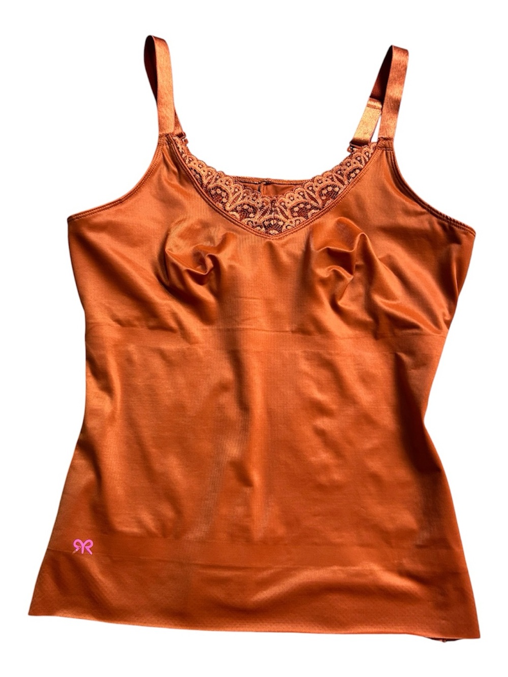 Ruby Ribbon Rust Orange shape wear lace Cami size 36
